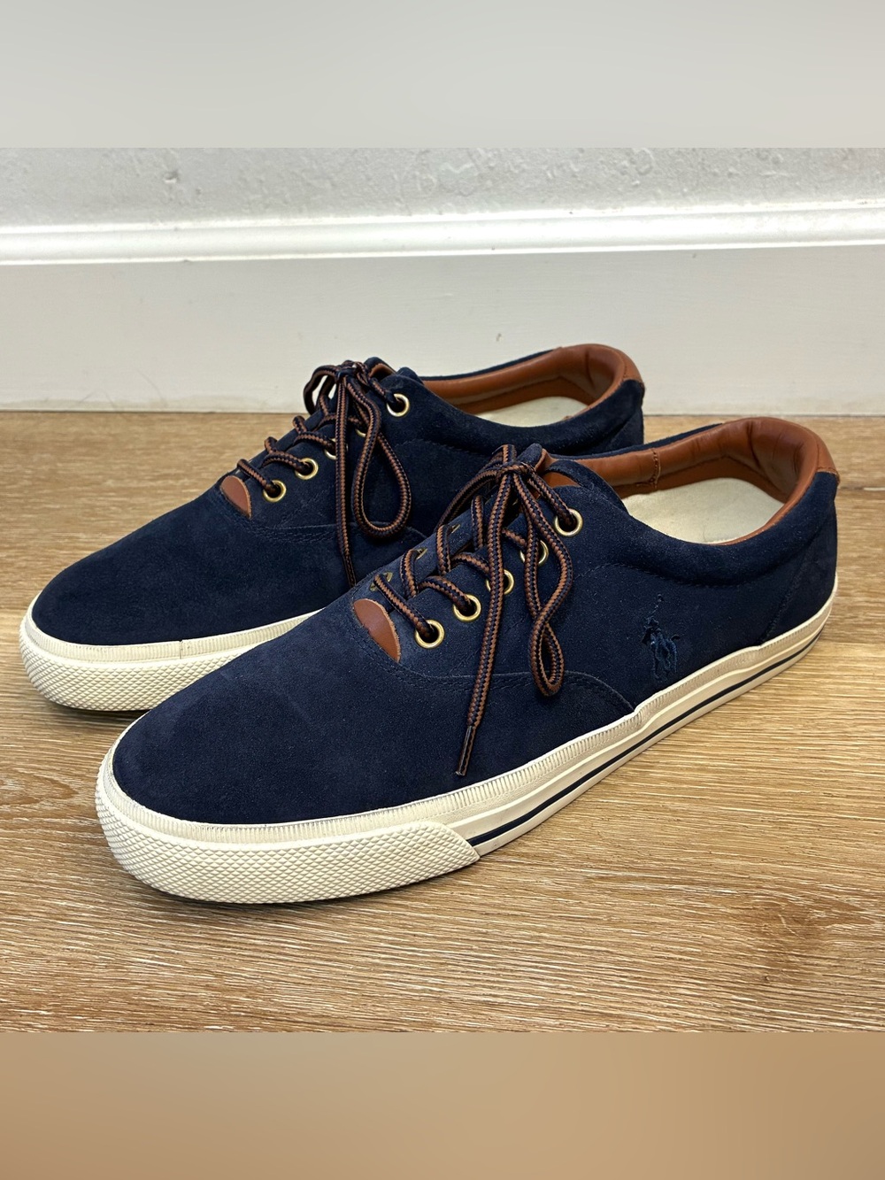 Polo Ralph Lauren Vaughn Sneakers Feature Navy Blue Suede Men’s Shoes Size 9.5 D